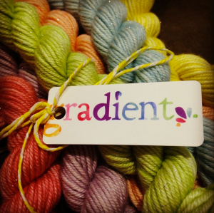 My newly arrived delicious rainbow mini skeins from Gradient.
